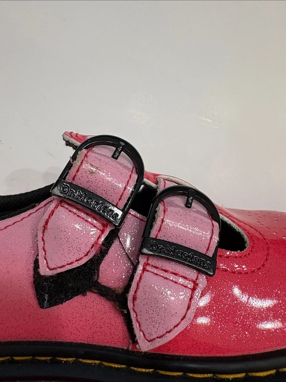 Dr. Martens Kids Pink Ombré Double-Buckle Mary Jane Shoes